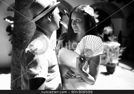 To use this stock image in your creative project, please select the size you need over to the right and click the "Add to Cart" button.
Your downloaded image will come with the Cutcaster watermark removed so don’t worry about the watermark you see on this page. Happy wedding couple in old city of Havana stock photo, Happy wedding couple in old city of Havana by Volodymyr Ivash