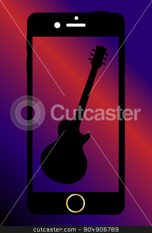 To use this stock image in your creative project, please select the size you need over to the right and click the "Add to Cart" button.
Your downloaded image will come with the Cutcaster watermark removed so don’t worry about the watermark you see on this page. Mobile Phone With Guitar stock vector clipart, A generic mobile phone with a guitar on the screen by Kotto