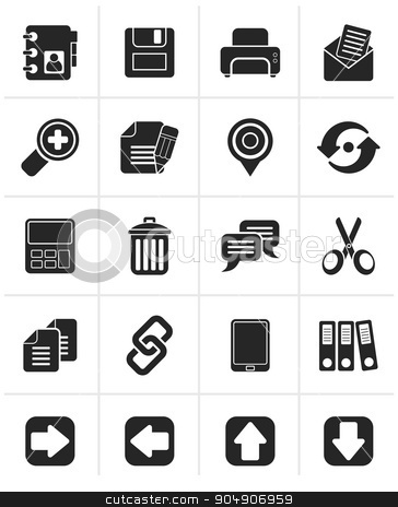 To use this stock image in your creative project, please select the size you need over to the right and click the "Add to Cart" button.
Your downloaded image will come with the Cutcaster watermark removed so don’t worry about the watermark you see on this page. Black internet Interface Icons stock vector clipart, Black internet Interface Icons - vector icon set by Stoyan Haytov