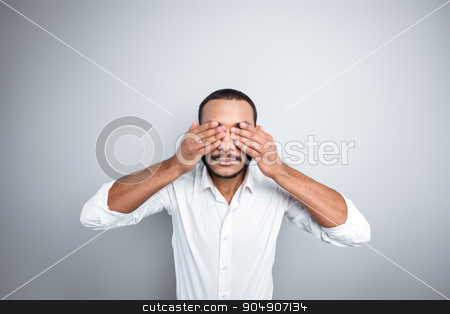 To use this stock image in your creative project, please select the size you need over to the right and click the "Add to Cart" button.
Your downloaded image will come with the Cutcaster watermark removed so don’t worry about the watermark you see on this page. See not, hear not, speak not stock photo, Concept for see not with young mixed race man by Dmytro Sidelnikov