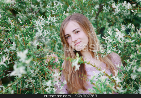To use this stock image in your creative project, please select the size you need over to the right and click the "Add to Cart" button.
Your downloaded image will come with the Cutcaster watermark removed so don’t worry about the watermark you see on this page. beautiful young woman walking in a blossoming spring garden stock photo, beautiful young woman walking in a blossoming spring garden. by timonko