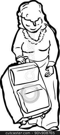 To use this stock image in your creative project, please select the size you need over to the right and click the "Add to Cart" button.
Your downloaded image will come with the Cutcaster watermark removed so don’t worry about the watermark you see on this page. Outline of Lady Lifting Suitcase stock vector clipart, Outline of single woman lifting up her suitcase by Eric Basir