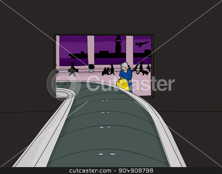 To use this stock image in your creative project, please select the size you need over to the right and click the "Add to Cart" button.
Your downloaded image will come with the Cutcaster watermark removed so don’t worry about the watermark you see on this page. Lady Picking Up Suitcase in Airport stock vector clipart, Lady framed by baggage claim portal in airport by Eric Basir