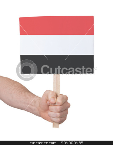 To use this stock image in your creative project, please select the size you need over to the right and click the "Add to Cart" button.
Your downloaded image will come with the Cutcaster watermark removed so don’t worry about the watermark you see on this page. Hand holding small card - Flag of Yemen stock photo, Hand holding small card, isolated on white - Flag of Yemen by michaklootwijk