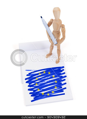 To use this stock image in your creative project, please select the size you need over to the right and click the "Add to Cart" button.
Your downloaded image will come with the Cutcaster watermark removed so don’t worry about the watermark you see on this page. Wooden mannequin made a drawing - European Union stock photo, Wooden mannequin made a drawing of a flag - European Union by michaklootwijk