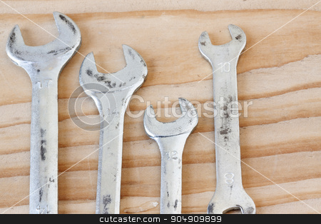 To use this stock image in your creative project, please select the size you need over to the right and click the "Add to Cart" button.
Your downloaded image will come with the Cutcaster watermark removed so don’t worry about the watermark you see on this page. Wrench Set stock photo, Set of four wrenches used in carpentry. by AntoniaLorenzo
