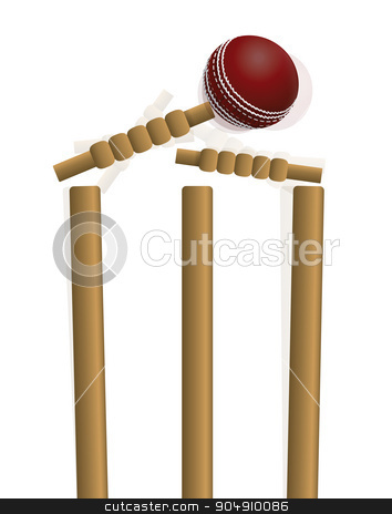 To use this stock image in your creative project, please select the size you need over to the right and click the "Add to Cart" button.
Your downloaded image will come with the Cutcaster watermark removed so don’t worry about the watermark you see on this page. Cricket Ball Hitting the Wicket Illustration stock vector clipart, A cricket ball hitting the wicket isolated on white. Vector EPS 10 available. EPS file contains transparencies and gradient mesh. by Jason Enterline