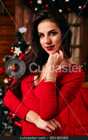 To use this stock image in your creative project, please select the size you need over to the right and click the "Add to Cart" button.
Your downloaded image will come with the Cutcaster watermark removed so don’t worry about the watermark you see on this page. elegant woman posing in romantic christmas portrait with hair-style, make-up and happy expression near decorated xmas tree stock photo, elegant woman posing in romantic christmas portrait with hair-style, make-up and happy expression near decorated xmas tree by mykhalets