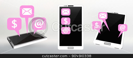 To use this stock image in your creative project, please select the size you need over to the right and click the "Add to Cart" button.
Your downloaded image will come with the Cutcaster watermark removed so don’t worry about the watermark you see on this page. Set Flat vector illustration of modern Mobile phone with different icons stock vector clipart, Set Flat vector illustration of modern Mobile phone with different icons by Vladimir Khapaev