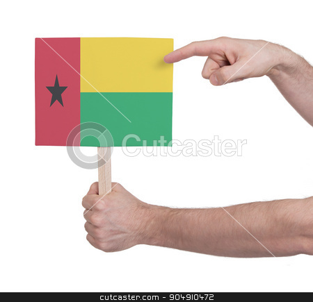 To use this stock image in your creative project, please select the size you need over to the right and click the "Add to Cart" button.
Your downloaded image will come with the Cutcaster watermark removed so don’t worry about the watermark you see on this page. Hand holding small card - Flag of Guinea Bissau stock photo, Hand holding small card, isolated on white - Flag of Guinea Bissau by michaklootwijk