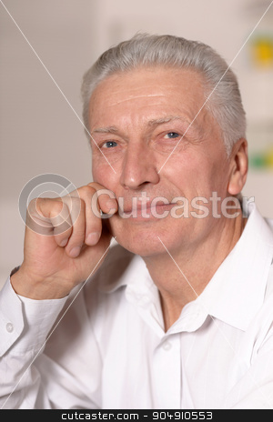 To use this stock image in your creative project, please select the size you need over to the right and click the "Add to Cart" button.
Your downloaded image will come with the Cutcaster watermark removed so don’t worry about the watermark you see on this page. portrait of a senior man stock photo, Close-up portrait of a senior man thinking about something by Ruslan Huzau
