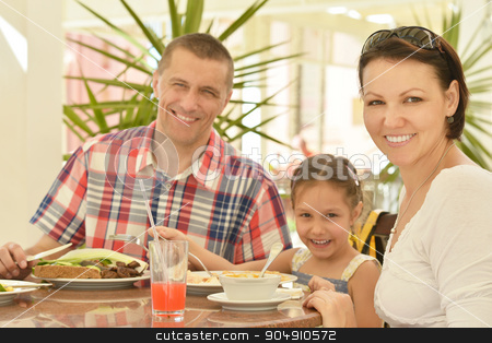 To use this stock image in your creative project, please select the size you need over to the right and click the "Add to Cart" button.
Your downloaded image will come with the Cutcaster watermark removed so don’t worry about the watermark you see on this page. Happy family at breakfast stock photo, Happy family at breakfast on the table by Ruslan Huzau
