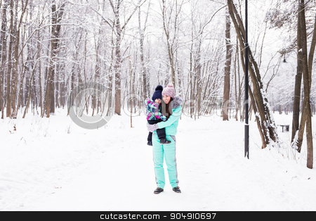 To use this stock image in your creative project, please select the size you need over to the right and click the "Add to Cart" button.
Your downloaded image will come with the Cutcaster watermark removed so don’t worry about the watermark you see on this page. happy family mother and child baby daughter on a winter walk in the woods stock photo, happy family mother and child baby daughter on a winter walk in the woods by Satura86