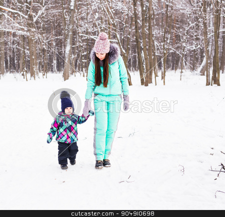 To use this stock image in your creative project, please select the size you need over to the right and click the "Add to Cart" button.
Your downloaded image will come with the Cutcaster watermark removed so don’t worry about the watermark you see on this page. happy family mother and child baby daughter on a winter walk in the woods stock photo, happy family mother and child baby daughter on a winter walk in the woods by Satura86