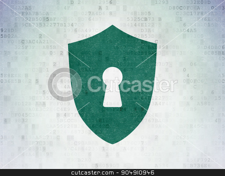 To use this stock image in your creative project, please select the size you need over to the right and click the "Add to Cart" button.
Your downloaded image will come with the Cutcaster watermark removed so don’t worry about the watermark you see on this page. Privacy concept: Shield With Keyhole on Digital Paper background stock photo, Privacy concept: Painted green Shield With Keyhole icon on Digital Paper background by mkabakov