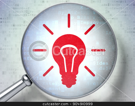 To use this stock image in your creative project, please select the size you need over to the right and click the "Add to Cart" button.
Your downloaded image will come with the Cutcaster watermark removed so don’t worry about the watermark you see on this page. Business concept: Light Bulb with optical glass on digital background stock photo, Business concept: magnifying optical glass with Light Bulb icon on digital background by mkabakov