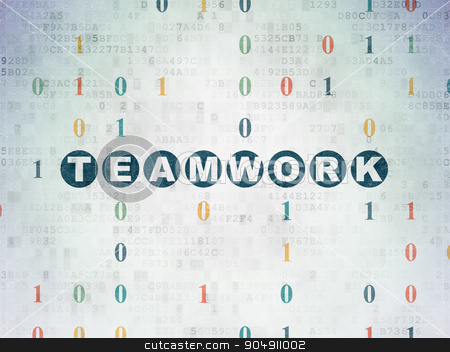 To use this stock image in your creative project, please select the size you need over to the right and click the "Add to Cart" button.
Your downloaded image will come with the Cutcaster watermark removed so don’t worry about the watermark you see on this page. Business concept: Teamwork on Digital Paper background stock photo, Business concept: Painted blue text Teamwork on Digital Paper background with Binary Code by mkabakov