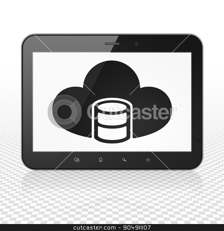 To use this stock image in your creative project, please select the size you need over to the right and click the "Add to Cart" button.
Your downloaded image will come with the Cutcaster watermark removed so don’t worry about the watermark you see on this page. Programming concept: Tablet Computer with Database With Cloud on display stock photo, Programming concept: Tablet Computer with black Database With Cloud icon on display, Tag Cloud background by mkabakov