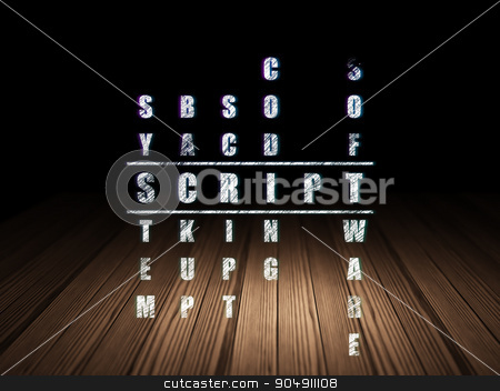To use this stock image in your creative project, please select the size you need over to the right and click the "Add to Cart" button.
Your downloaded image will come with the Cutcaster watermark removed so don’t worry about the watermark you see on this page. Programming concept: Script in Crossword Puzzle stock photo, Programming concept: Glowing word Script in solving Crossword Puzzle in grunge dark room with Wooden Floor, black background by mkabakov