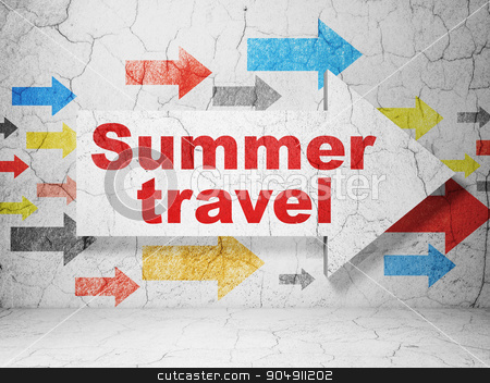 To use this stock image in your creative project, please select the size you need over to the right and click the "Add to Cart" button.
Your downloaded image will come with the Cutcaster watermark removed so don’t worry about the watermark you see on this page. Vacation concept: arrow with Summer Travel on grunge wall background stock photo, Vacation concept: arrow with Summer Travel on grunge textured concrete wall background by mkabakov