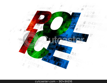 To use this stock image in your creative project, please select the size you need over to the right and click the "Add to Cart" button.
Your downloaded image will come with the Cutcaster watermark removed so don’t worry about the watermark you see on this page. Law concept: Police on Digital background stock photo, Law concept: Pixelated multicolor text Police on Digital background by mkabakov