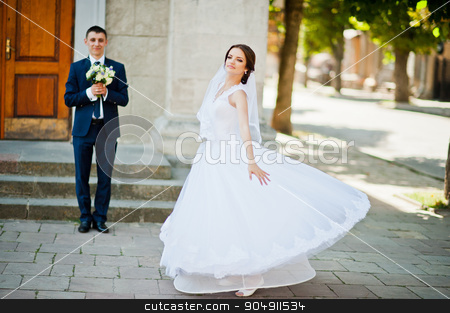 To use this stock image in your creative project, please select the size you need over to the right and click the "Add to Cart" button.
Your downloaded image will come with the Cutcaster watermark removed so don’t worry about the watermark you see on this page. Dance with dress bride background her groom stock photo, Dance with dress bride background her groom by Andrii Shevchuk