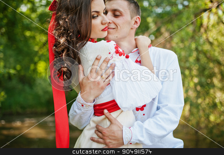 To use this stock image in your creative project, please select the size you need over to the right and click the "Add to Cart" button.
Your downloaded image will come with the Cutcaster watermark removed so don’t worry about the watermark you see on this page. Love story of loving couple in national Ukraine dress. stock photo, Love story of loving couple in national Ukraine dress. by Andrii Shevchuk