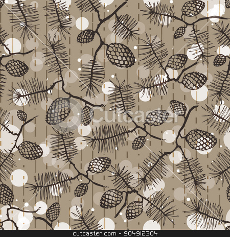 To use this stock image in your creative project, please select the size you need over to the right and click the "Add to Cart" button.
Your downloaded image will come with the Cutcaster watermark removed so don’t worry about the watermark you see on this page. fir pine pattern. christmass tree cones seamless vector illustration stock vector clipart, fir pine pattern. christmass tree cones seamless vector illustration by LittleCuckoo