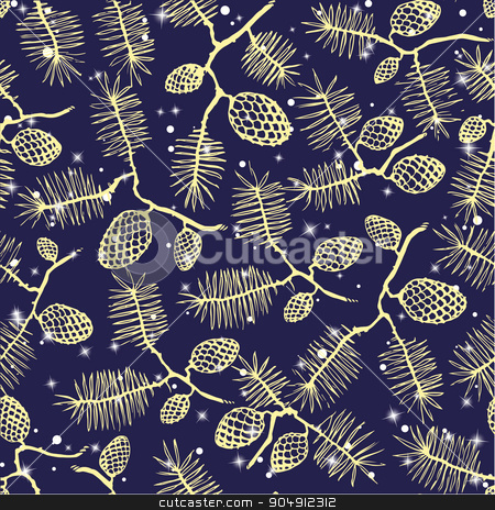 To use this stock image in your creative project, please select the size you need over to the right and click the "Add to Cart" button.
Your downloaded image will come with the Cutcaster watermark removed so don’t worry about the watermark you see on this page. fir pine pattern. christmass tree cones seamless vector illustration stock vector clipart, fir pine pattern. christmass tree cones seamless vector illustration by LittleCuckoo