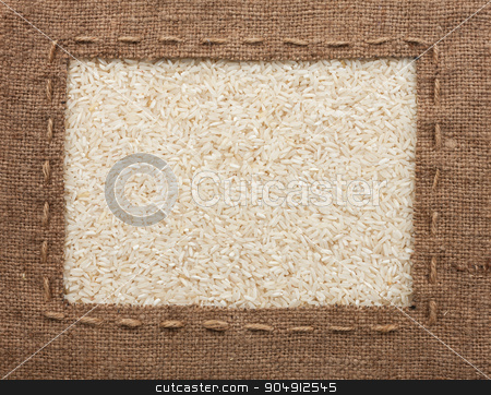 To use this stock image in your creative project, please select the size you need over to the right and click the "Add to Cart" button.
Your downloaded image will come with the Cutcaster watermark removed so don’t worry about the watermark you see on this page. Frame made of burlap with the line lies on rice grains stock photo, Frame made of burlap with the line lies on rice grains, can be used as background by alekleks