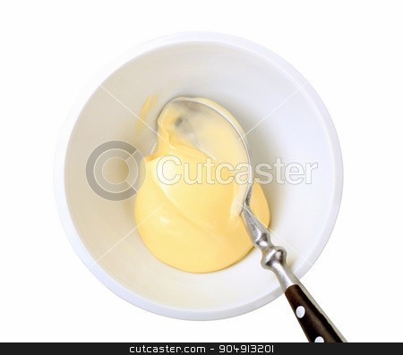 To use this stock image in your creative project, please select the size you need over to the right and click the "Add to Cart" button.
Your downloaded image will come with the Cutcaster watermark removed so don’t worry about the watermark you see on this page. Mayonnaise stock photo, Bowl of homemade mayonnaise - overhead view by Digifoodstock