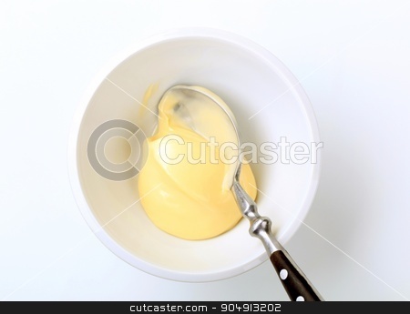 To use this stock image in your creative project, please select the size you need over to the right and click the "Add to Cart" button.
Your downloaded image will come with the Cutcaster watermark removed so don’t worry about the watermark you see on this page. Homemade mayonnaise stock photo, Bowl of homemade mayonnaise - overhead view by Digifoodstock