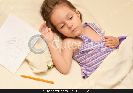 To use this stock image in your creative project, please select the size you need over to the right and click the "Add to Cart" button.
Your downloaded image will come with the Cutcaster watermark removed so don’t worry about the watermark you see on this page. Little girl sleeping with picture stock photo, Cute little girl sleeping with picture in her bed at home by Ruslan Huzau