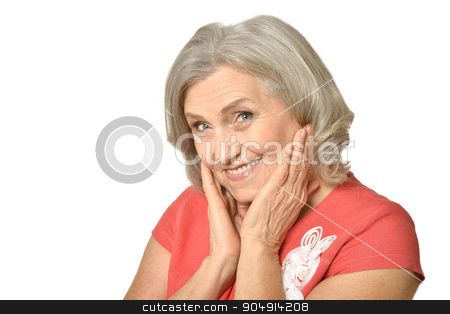 To use this stock image in your creative project, please select the size you need over to the right and click the "Add to Cart" button.
Your downloaded image will come with the Cutcaster watermark removed so don’t worry about the watermark you see on this page. senior woman in bright dress stock photo, Portrait of senior woman in bright dress on white background by Ruslan Huzau