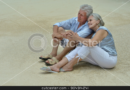 To use this stock image in your creative project, please select the size you need over to the right and click the "Add to Cart" button.
Your downloaded image will come with the Cutcaster watermark removed so don’t worry about the watermark you see on this page. elderly couple rest at tropical beach stock photo, Happy elderly couple rest at tropical beach by Ruslan Huzau