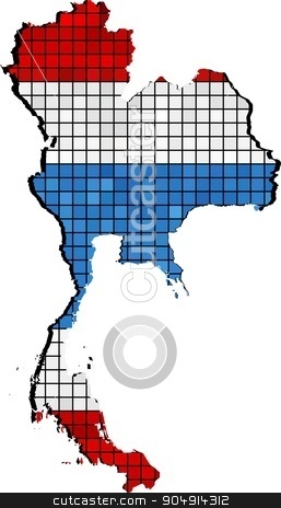 To use this stock image in your creative project, please select the size you need over to the right and click the "Add to Cart" button.
Your downloaded image will come with the Cutcaster watermark removed so don’t worry about the watermark you see on this page. Thailand map with flag inside stock vector clipart, Thailand map with flag inside,
Thailand map grunge mosaic,
Thai flag in mosaic,
Abstract grunge mosaic vector by Jugoslav