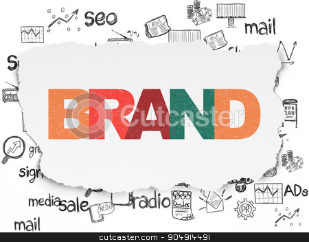 To use this stock image in your creative project, please select the size you need over to the right and click the "Add to Cart" button.
Your downloaded image will come with the Cutcaster watermark removed so don’t worry about the watermark you see on this page. Advertising concept: Brand on Torn Paper background stock photo, Advertising concept: Painted multicolor text Brand on Torn Paper background with Hand Drawn Marketing Icons by mkabakov