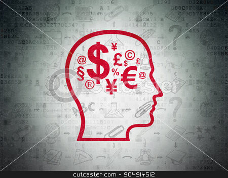 To use this stock image in your creative project, please select the size you need over to the right and click the "Add to Cart" button.
Your downloaded image will come with the Cutcaster watermark removed so don’t worry about the watermark you see on this page. Education concept: Head With Finance Symbol on Digital Paper background stock photo, Education concept: Painted red Head With Finance Symbol icon on Digital Paper background with Scheme Of Hand Drawn Education Icons by mkabakov