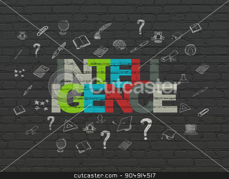 To use this stock image in your creative project, please select the size you need over to the right and click the "Add to Cart" button.
Your downloaded image will come with the Cutcaster watermark removed so don’t worry about the watermark you see on this page. Education concept: Intelligence on wall background stock photo, Education concept: Painted multicolor text Intelligence on Black Brick wall background with Hand Drawn Education Icons by mkabakov