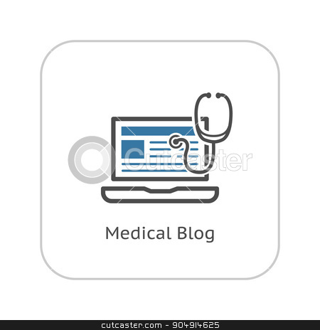 To use this stock image in your creative project, please select the size you need over to the right and click the "Add to Cart" button.
Your downloaded image will come with the Cutcaster watermark removed so don’t worry about the watermark you see on this page. Medical Blog Icon. Flat Design. stock vector clipart, Medical Blog Icon with Laptop. Flat Design. Isolated. by Vadym Nechyporenko