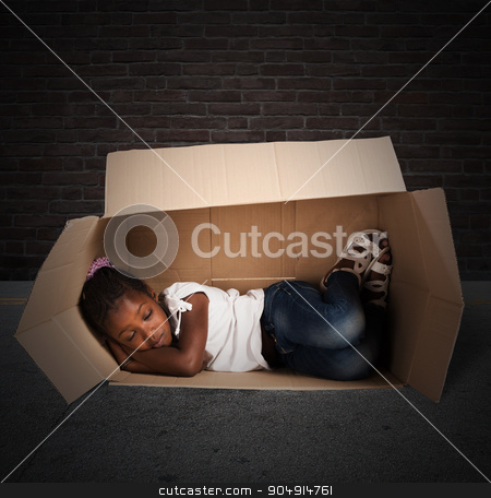 To use this stock image in your creative project, please select the size you need over to the right and click the "Add to Cart" button.
Your downloaded image will come with the Cutcaster watermark removed so don’t worry about the watermark you see on this page. Poor child stock photo, Poor little girl sleeps in a cardboard by Federico Caputo