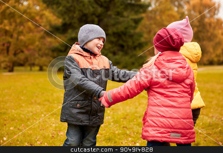 To use this stock image in your creative project, please select the size you need over to the right and click the "Add to Cart" button.
Your downloaded image will come with the Cutcaster watermark removed so don’t worry about the watermark you see on this page. children holding hands and playing in autumn park stock photo, childhood, leisure, friendship and people concept - group of happy children holding hands and playing in autumn park by Syda Productions
