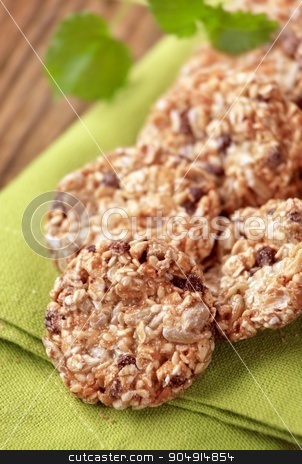 To use this stock image in your creative project, please select the size you need over to the right and click the "Add to Cart" button.
Your downloaded image will come with the Cutcaster watermark removed so don’t worry about the watermark you see on this page. Healthy cookies stock photo, Healthy cookies made from cereal, seeds and caramel by Digifoodstock