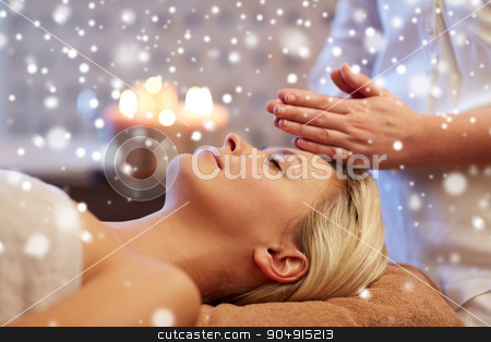 To use this stock image in your creative project, please select the size you need over to the right and click the "Add to Cart" button.
Your downloaded image will come with the Cutcaster watermark removed so don’t worry about the watermark you see on this page. close up of woman having face massage in spa salon stock photo, people, beauty, spa, winter and relaxation concept - close up of beautiful young woman lying with closed eyes and having face or head massage in spa with snow effect by Syda Productions