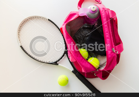 To use this stock image in your creative project, please select the size you need over to the right and click the "Add to Cart" button.
Your downloaded image will come with the Cutcaster watermark removed so don’t worry about the watermark you see on this page. close up of tennis stuff and female sports bag stock photo, sport, fitness, healthy lifestyle and objects concept - close up of tennis racket and balls with female sports bag by Syda Productions