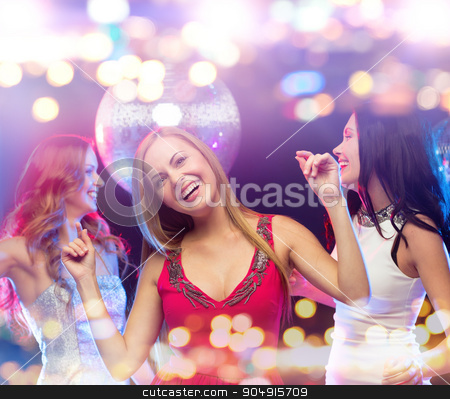 To use this stock image in your creative project, please select the size you need over to the right and click the "Add to Cart" button.
Your downloaded image will come with the Cutcaster watermark removed so don’t worry about the watermark you see on this page. happy women dancing at night club stock photo, party, celebration, holidays, nightlife and people concept - happy women dancing at night club by Syda Productions