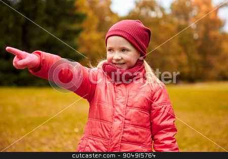 To use this stock image in your creative project, please select the size you need over to the right and click the "Add to Cart" button.
Your downloaded image will come with the Cutcaster watermark removed so don’t worry about the watermark you see on this page. happy little girl pointing finger in autumn park stock photo, autumn, childhood, leisure, gesture and people concept - happy little girl pointing finger to something in autumn park by Syda Productions