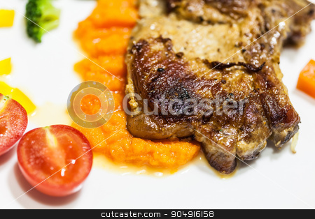 To use this stock image in your creative project, please select the size you need over to the right and click the "Add to Cart" button.
Your downloaded image will come with the Cutcaster watermark removed so don’t worry about the watermark you see on this page. roasted meat with vegetables stock photo, roasted meat with vegetables on a plate closeup by MegaArt