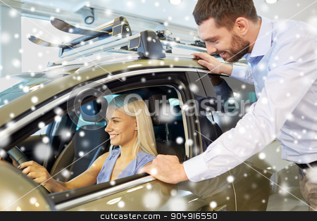 To use this stock image in your creative project, please select the size you need over to the right and click the "Add to Cart" button.
Your downloaded image will come with the Cutcaster watermark removed so don’t worry about the watermark you see on this page. happy couple buying car in auto show or salon stock photo, auto business, car sale, consumerism and people concept - happy couple buying car in auto show or salon over snow effect by Syda Productions