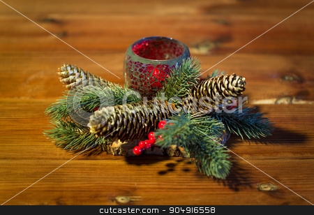 To use this stock image in your creative project, please select the size you need over to the right and click the "Add to Cart" button.
Your downloaded image will come with the Cutcaster watermark removed so don’t worry about the watermark you see on this page. christmas fir branch decoration and candle lantern stock photo, christmas, decoration, holidays and new year concept - close up of natural fir branch decoration and fir-cone and candle in lantern on wooden table by Syda Productions